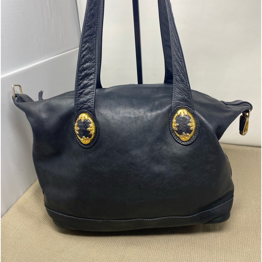 FRANCESCO BIASIA BLACK LEATHER SHOULDER BAG - MADE IN ITALY